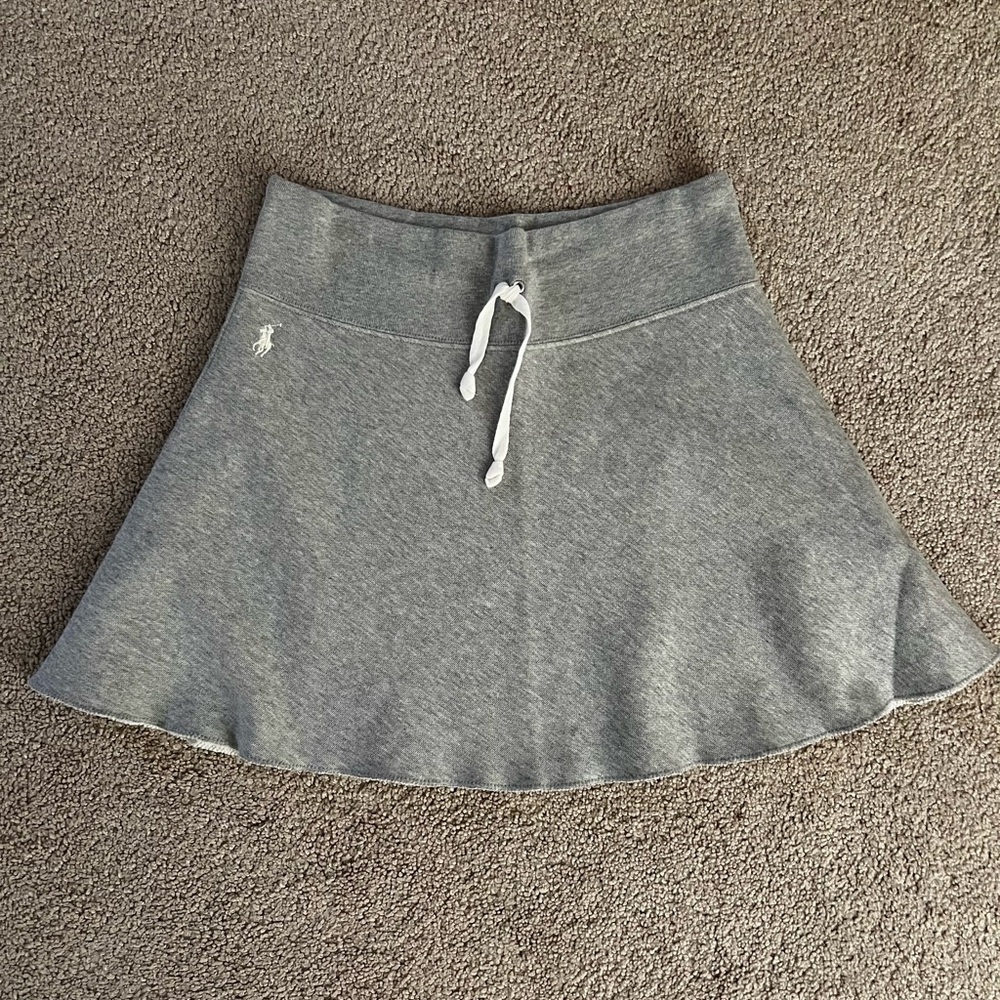 Ralph Lauren Gray Flared Skirt with Drawstring